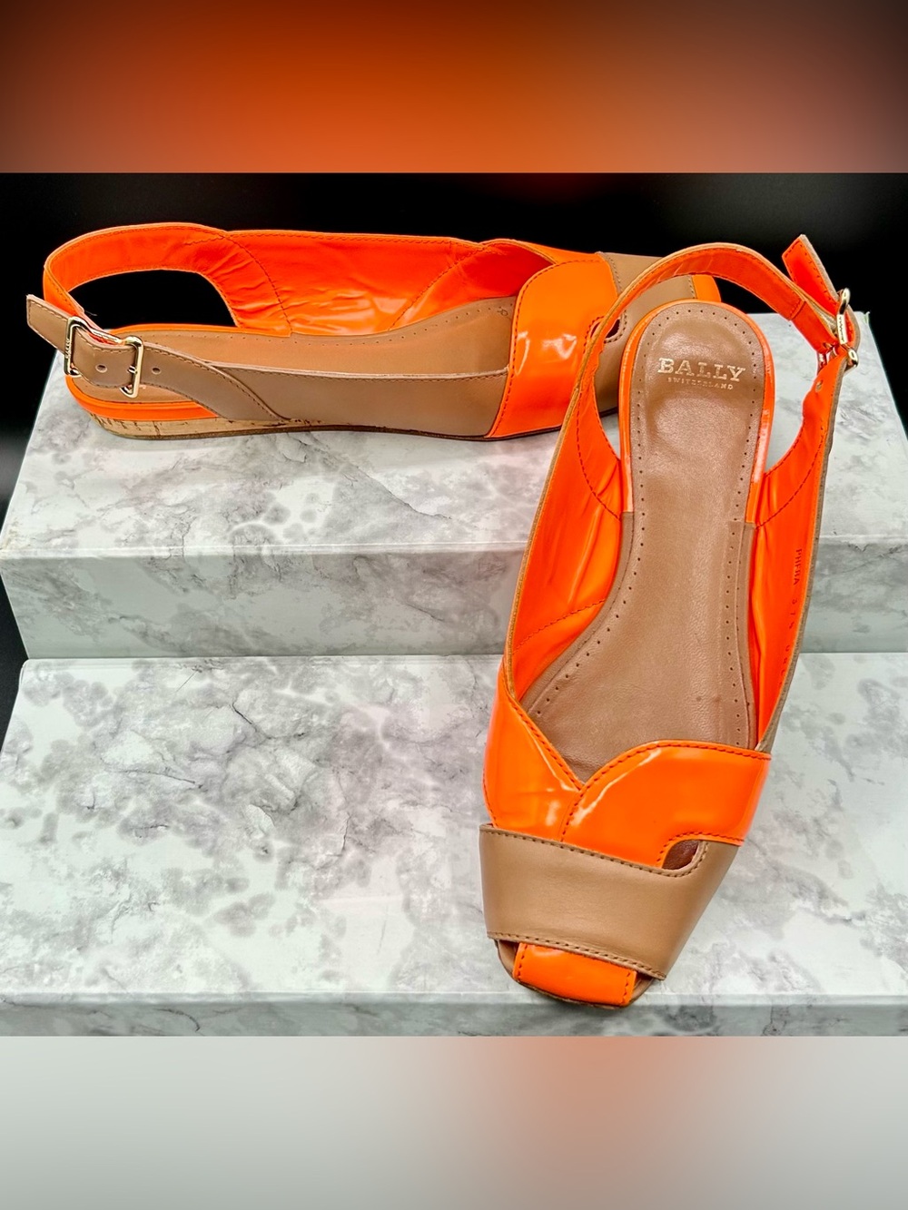 BALLY SWITZERLAND Pheba Slingback Flat Shoes. EU size 37.5   US size 7